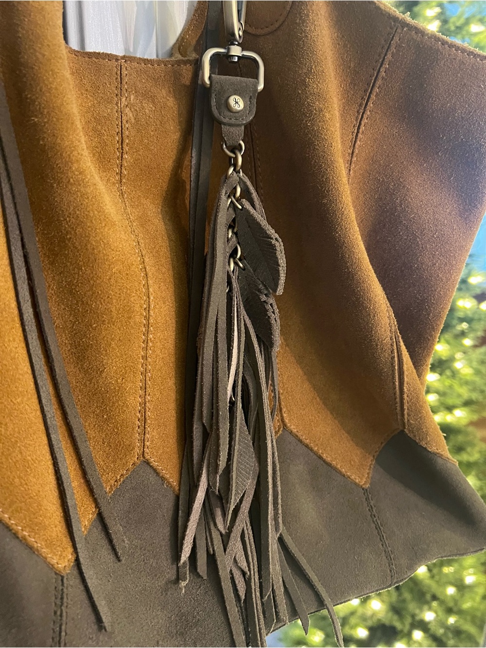 HOBO Two-Tone Suede & Leather Hobo bag - Picture 7 of 13
